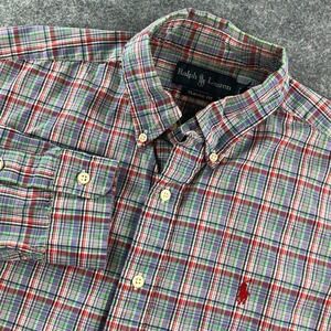 Ralph Lauren Mens Shirt M Multicolor Plaid Cotton Long Sleeve Classic Fit
